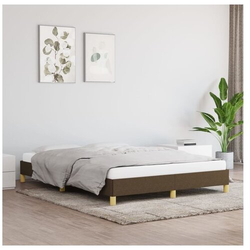  Posteljni okvir temno rjav 140x190 cm blago Cene