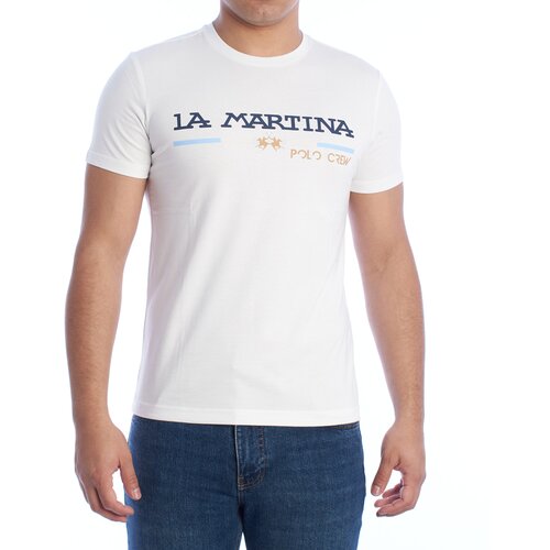 La Martina Majice s kratkimi rokavi XMR311-JS206-00001 Bela Cene