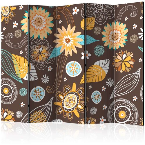  Paravan u 5 dijelova - Transparent flowers II [Room Dividers] 225x172 Slike