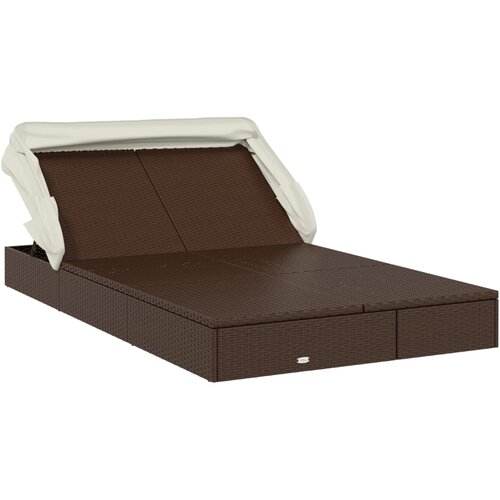 LEŽAJ za sunčanje za 2 osobe 213 x 118 x 97 cm poliratan Slike