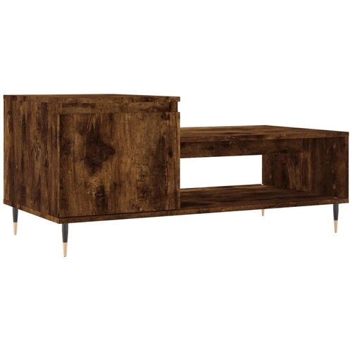 Maison Chic Klubska mizica - kavna mizica - Nizka mizica dimljeni hrast 100x50x45 cm inženirski les, (21754286) Cene