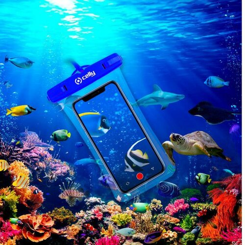Celly SPLASHBAG21BL plava vodootporna torbica za mobilne telefone Slike