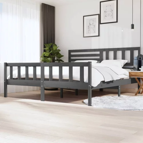  za krevet od masivnog drva sivi 200 x 200 cm