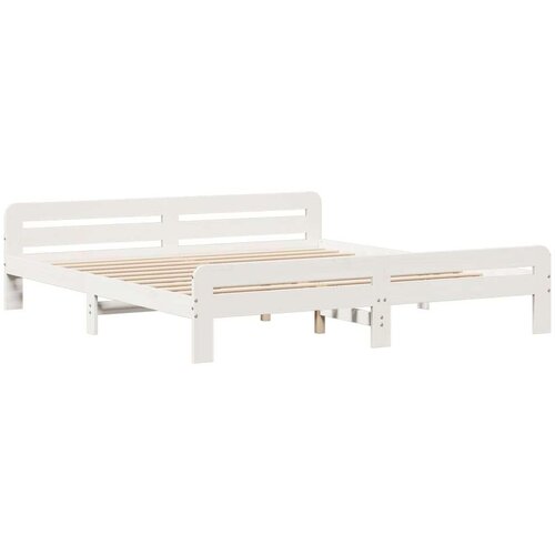 VidaXL okvir kreveta bez madraca bijeli 200x200 cm od masivne borovine Slike