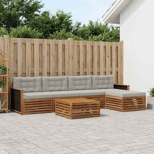  Set vanjskih sofa 6 pcs Prirodna i svjetlosiva 79 x 79 x 37 cm Cene