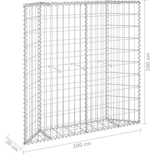 VidaXL trapezna gabionska gredica od pocinčanog čelika 100x20x100 cm Slike
