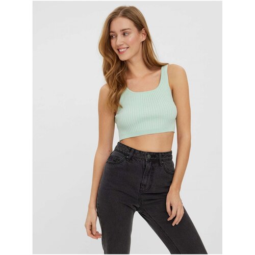 Vero Moda Menthol ribbed crop top Fibly - Women Slike