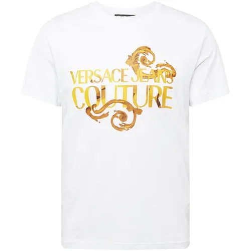 Versace Jeans Couture Majica smeđa / senf / zlatno žuta / bijela
