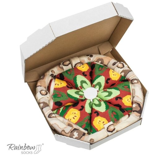 ZOOKSY/RAINBOW SOCKS Rainbow Socks Pizza 4 Pairs Vegetarian Cene