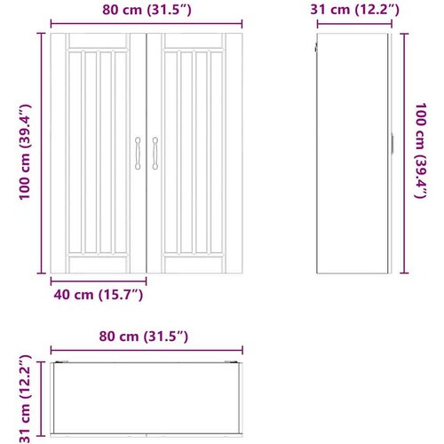  Zidni kuhinjski ormarić Zidne Betonski sivi 80 x 31 x 100 cm Slike