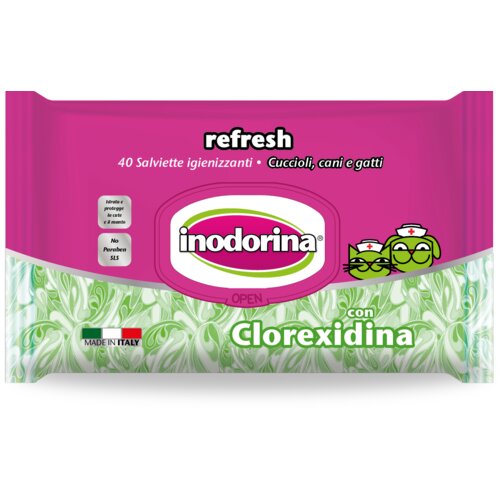 Inodorina Vlažne maramice sa antiseptikom Refresh Chlorhexidine, 40 kom Cene