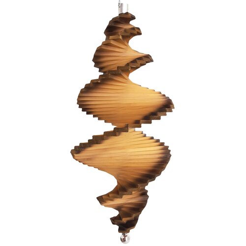  Drvena spirala za vjetar, žuta 80cm Slike