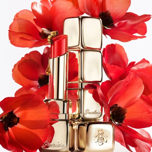 Guerlain KissKiss Bee Glow obnovitveni in vlažilen balzam za ustnice 3,2 g odtenek 775 Poppy Glow Slike