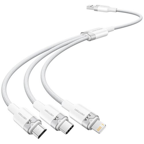 Vention USB 2.0 A KABEL ZA LIGHTNING IPHONE MICRO USB TYPE-C TELEFON 15M, (5000292970) Cene