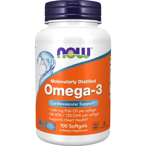 Now Foods Omega 3 NOW, 1000 mg (100 mehkih kapsul)