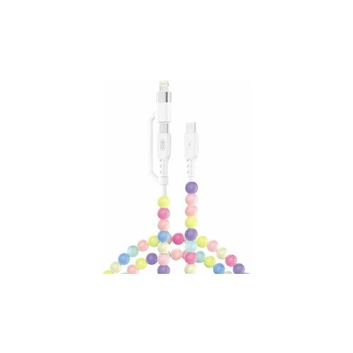 XO Q301 Kabl Colourful Bead Series Type-C to Type-C Cene