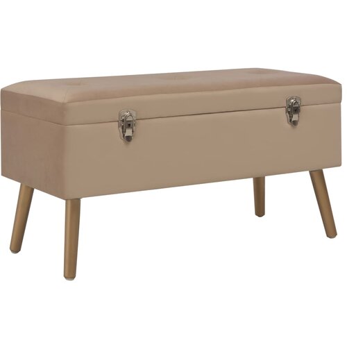 The Living Store Klop s prostorom za shranjevanje 80 cm bež žamet - Klop, (21493884) Slike