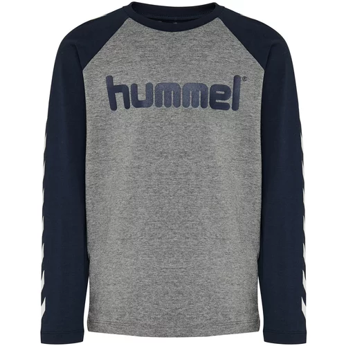 Hummel Tehnička sportska majica mornarsko plava / siva melange / bijela