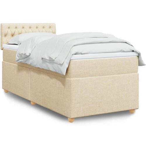 vidaXL Krevet s oprugama i madracem krem 90 x 190 cm od tkanine Cijene