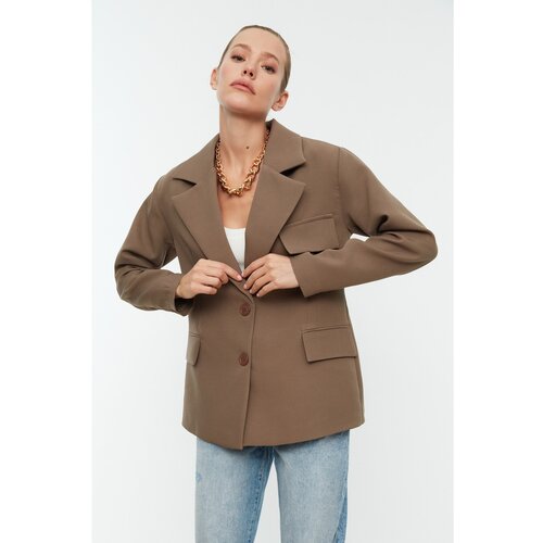 Trendyol Mink Button Blazer Jacket Slike