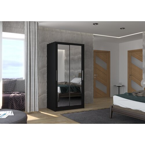 ADRK Furniture Garderobna omara z drsnimi vrati Nevio - 100 cm Slike