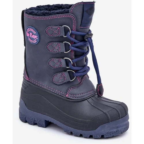 Lee Cooper High Warm Children's Snow Boots With Drawstring Navy