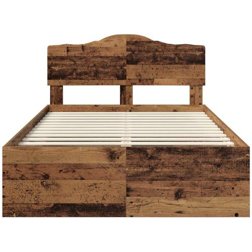  Okvir za krevet s uzglavljem Staro drvo 120 x 190 cm Slike