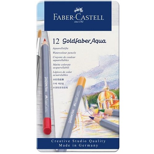  Akvarel bojice Goldfaber Aqua set od 12 boja - metalna kutija Slike