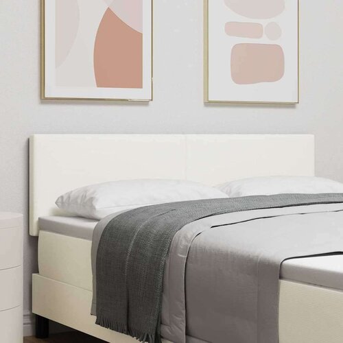  LED glava kreveta S LED lampica Krema 144 cm Poliester Cijene