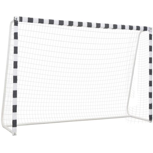 The Living Store Nogometni gol 300x200x90 cm kovinski črn in bel - Nogometni Gol, (21417479) Cene