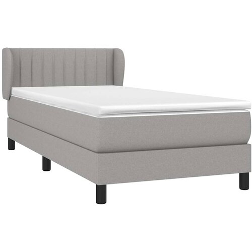  Krevet s oprugama i madracem svjetlosivi 100x200 cm od tkanine Slike