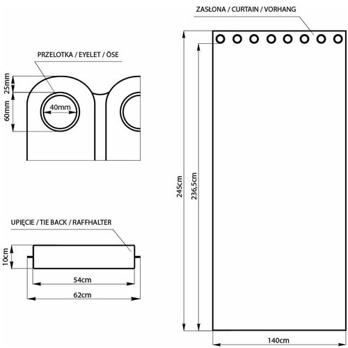 Restilo AmeliaHome Eyelets Temno rjava zatemnitvena zavesa, 140 x 245 cm Slike