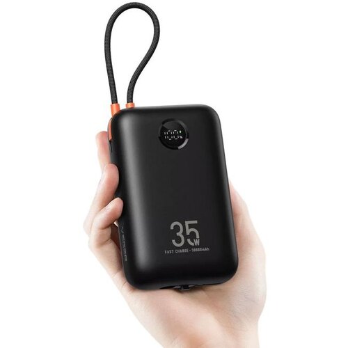 Veger prenosna baterija z vgrajenimi kabli 30000 mAh, črna Slike