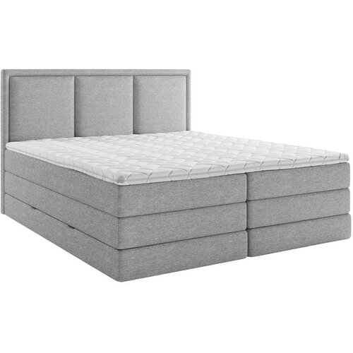 MID.YOU POSTELJA BOXSPRING 180 cm x 220 cm , les, tekstil, leseni material siva Cene