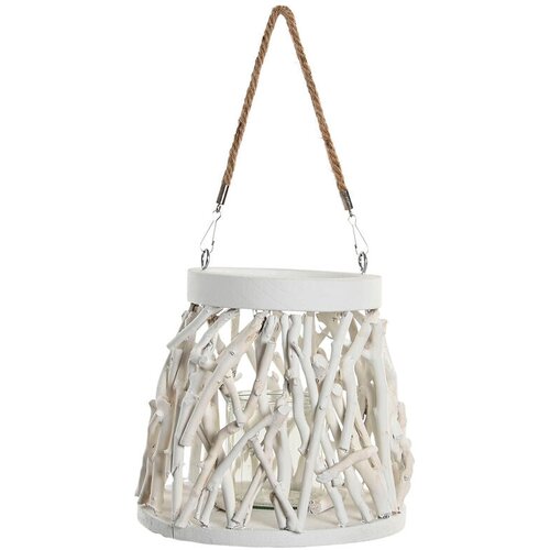  Stojalo za Sveče Home ESPRIT Bela Les Kristal 35 x 35 x 32 cm (2 kosov) Slike