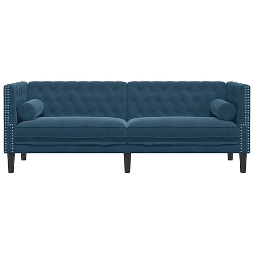  Trosjed Chesterfield s jastučićima plavi bar&amp;scaron;unasti Slike