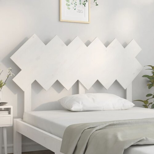  Uzglavlje za krevet Bijela 132x3x81 cm od masivne borovine Slike