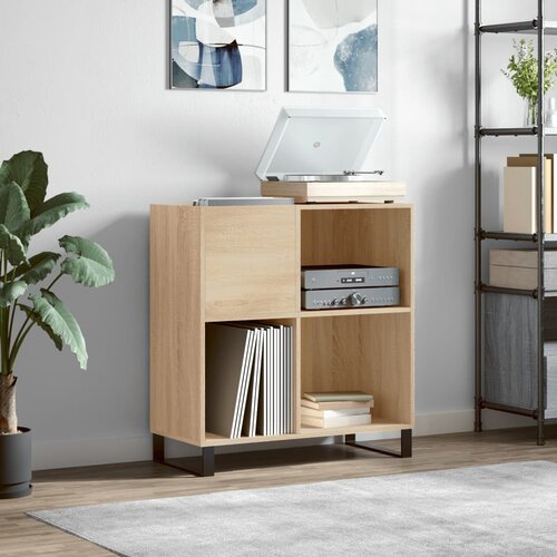 The Living Store Omarica za gramofonske plošče hrast sonoma 84,5x38x89 cm les - Omarica Za Gramofonske Plošče, (21434995) Cene