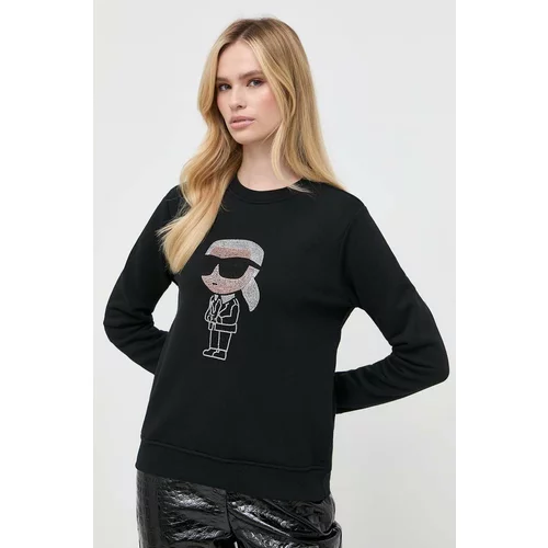 Karl Lagerfeld Pulover ženska, črna barva