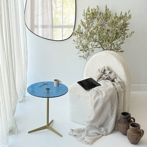 Hanah home solis 40 - gold, blue goldblue side table Cene