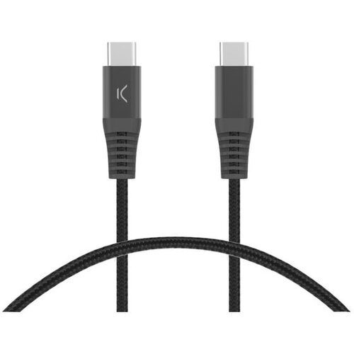 Ksix ultrabrzi kabel USB-C na USB-C, 60W, pleteni, ojačani konektori, 1 m, crni Cijene