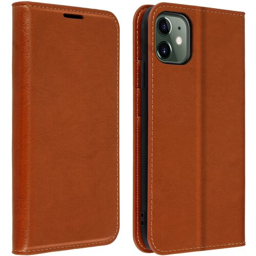 AVIZAR Etui, držalo za kartice in stojalo za video iz pravega usnja - Camel str. Apple iPhone 11, (20600238) Cene