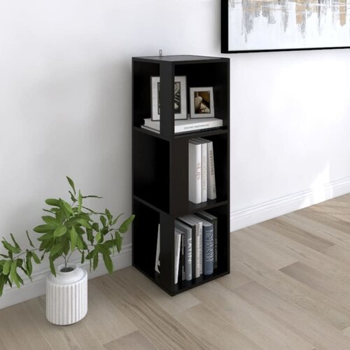 VidaXL Kotna omarica črna 33x33x100 cm iverna plo&amp;scaron;ča Slike