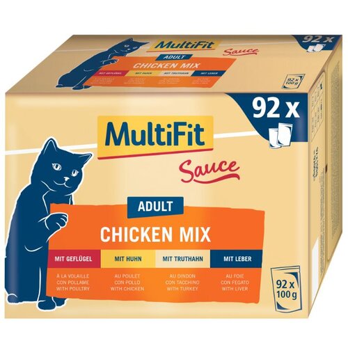 MultiFit Cat Adult pi&amp;scaron;čanec v omaki mix Multipack 92x100 g Slike