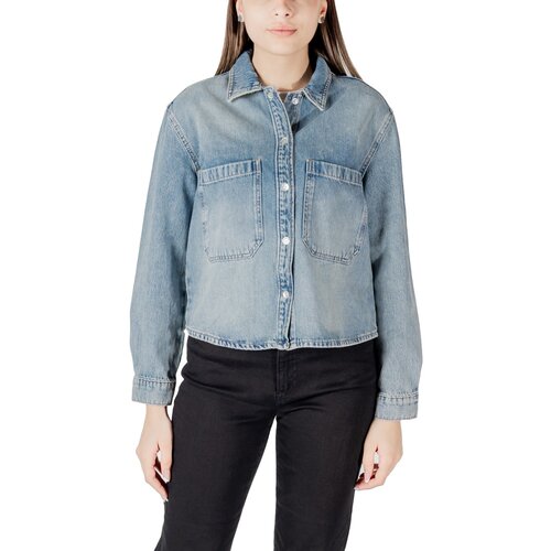Only Srajce & Bluze ONLCASSIE LS OVS DNM SHIRT DOT 15329891 Modra Cene