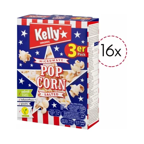 Kelly's POPCORN za mikrovalovno pečico, 3 delni paket - 16 kosov