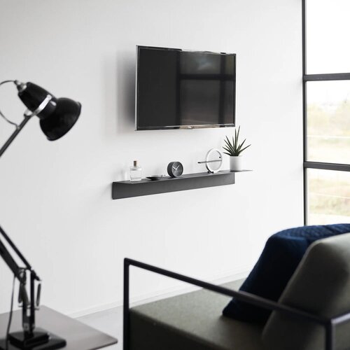 YAMAZAKI Crna metalna polica 90 cm &amp;ndash; Slike