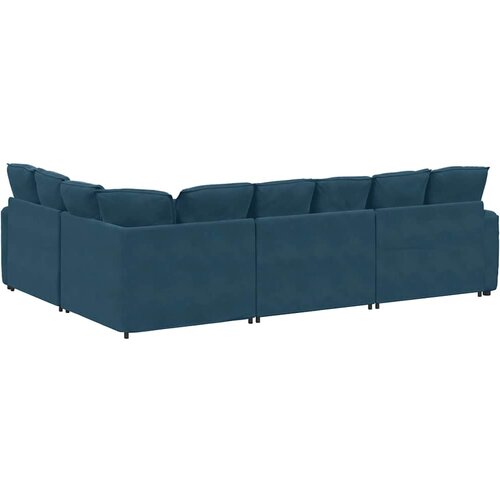  Modularna sofa s jastucima, plava bar&amp;scaron;unasta Slike
