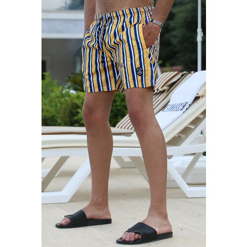 Madmext Swim Shorts - Yellow - Striped Slike