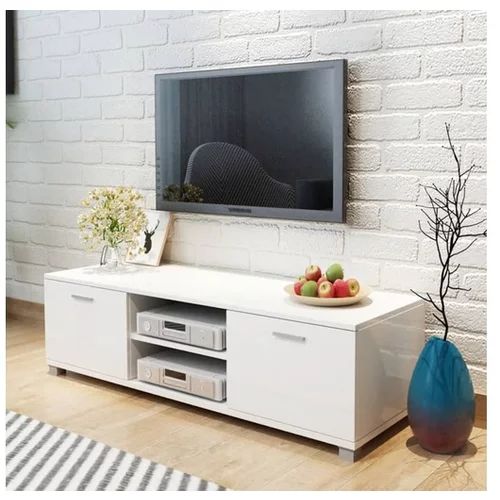  TV omarica visok sijaj bela 140x40,3x34,7 cm